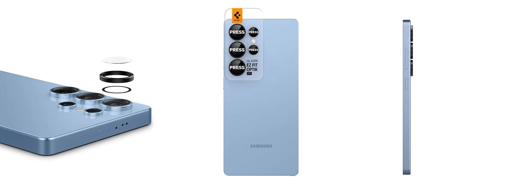Spigen Optik Pro HD Glas.TR „EZ FIT” fotoaparato apsauginis stikliukas 2vnt Samsung Galaxy S25 Ultra aprašymas - Prekės nuotrauka