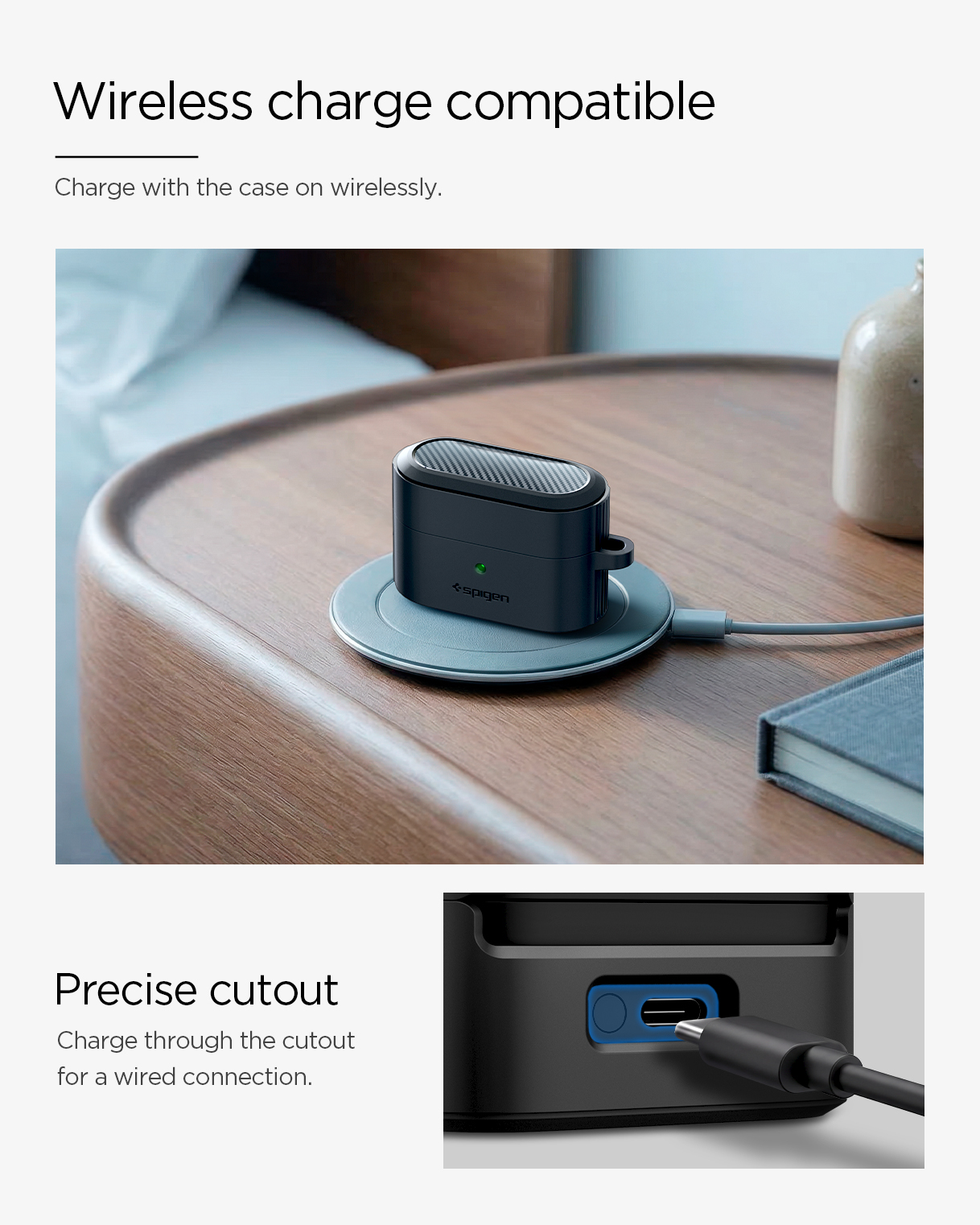 Spigen Rugged Armor, matinė juoda – Sony WF-1000XM6 aprašymas - Prekės nuotrauka