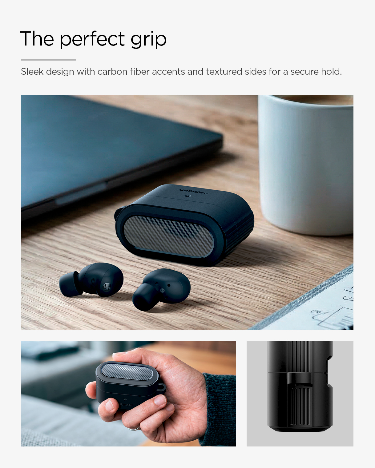 Spigen Rugged Armor, matinė juoda – Sony WF-1000XM6 aprašymas - Prekės nuotrauka