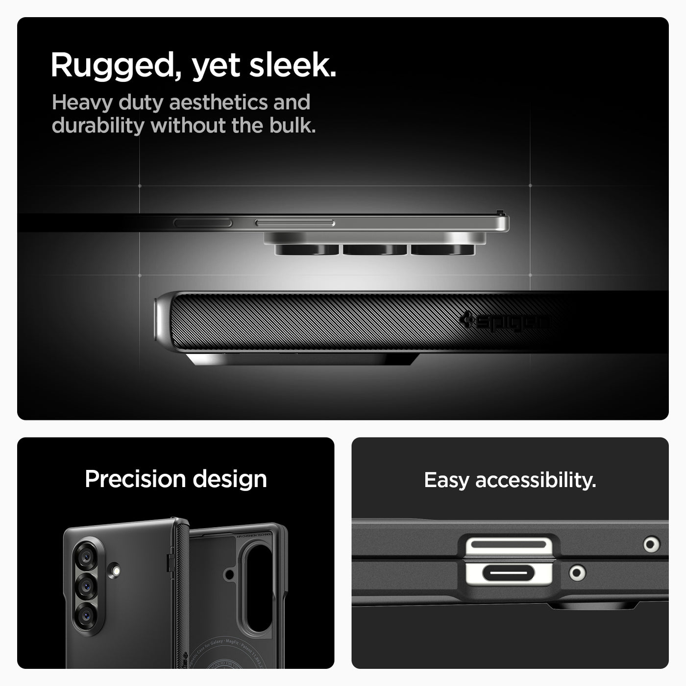 Dėklas Spigen Slim Armor Pro MagSafe, juodas – Google Pixel 11 Pro Fold aprašymas - Prekės nuotrauka