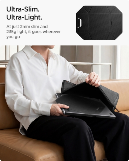 Spigen Slim Fold nešiojamojo kompiuterio stovas ir vertikalus laikiklis LD201-S9, juodas aprašymas - Prekės nuotrauka