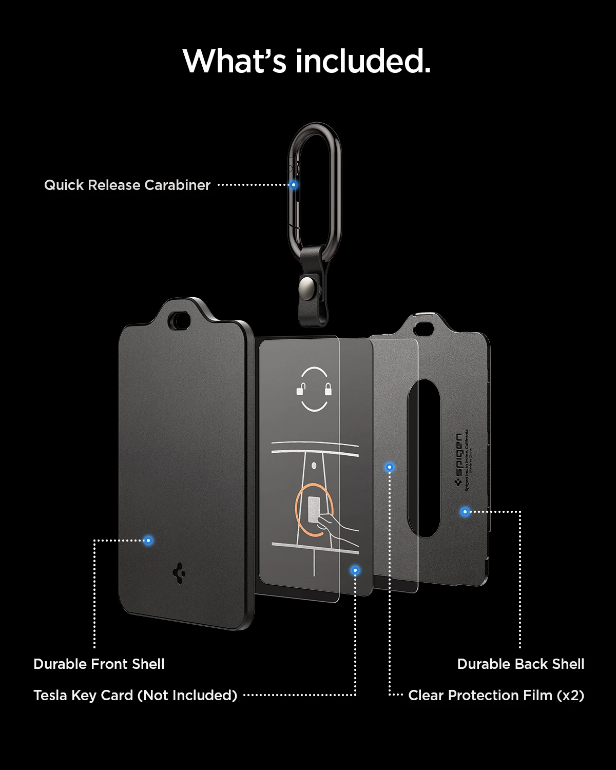Spigen Tesla Card Holder 1 Pack, juodos spalvos – Tesla Key Card aprašymas - Prekės nuotrauka