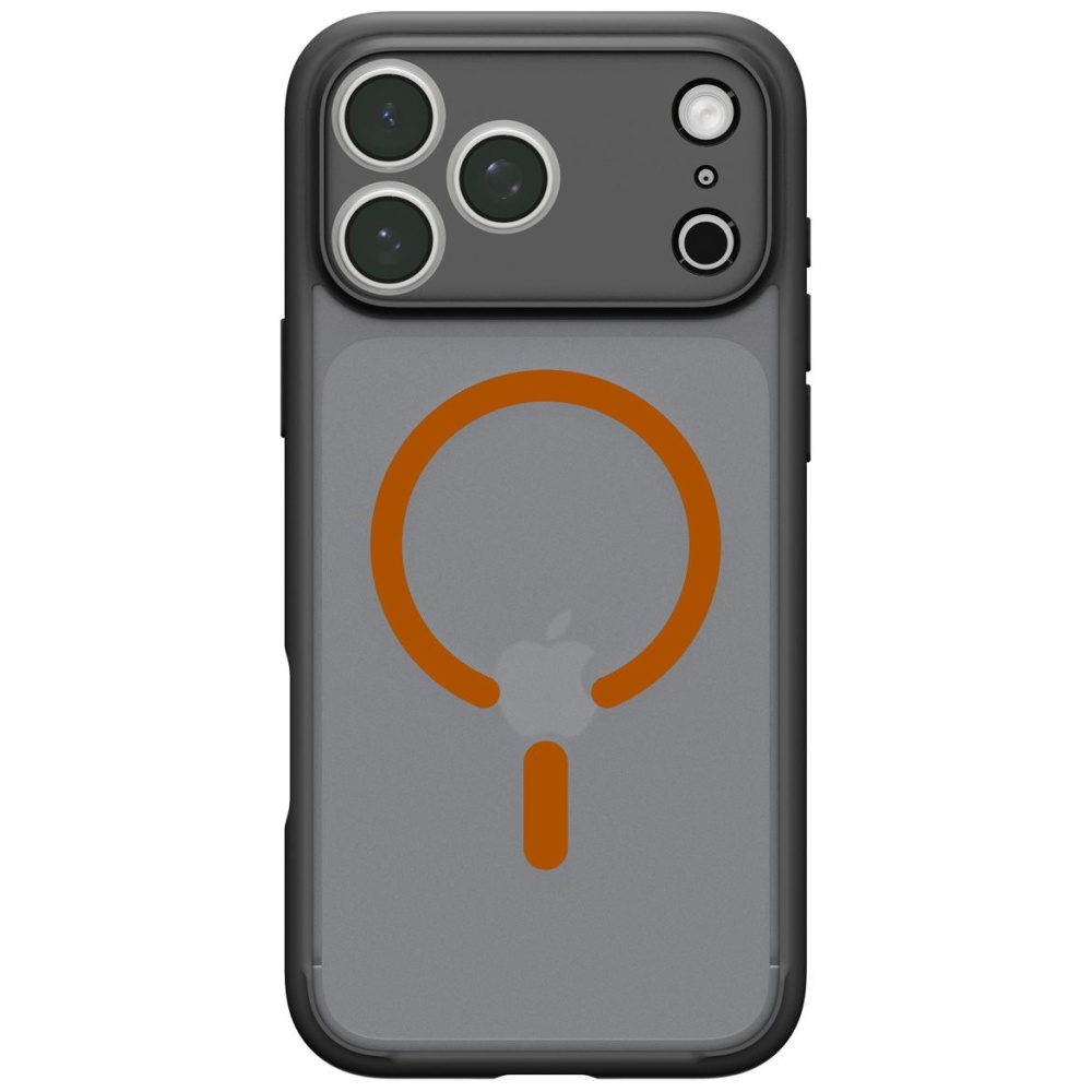 Spigen Ultra Hybrid Mag MagSafe dėklas, skirtas iPhone 18 Pro Max / 17 Pro Max, juodas-oranžinis aprašymas - Prekės nuotrauka