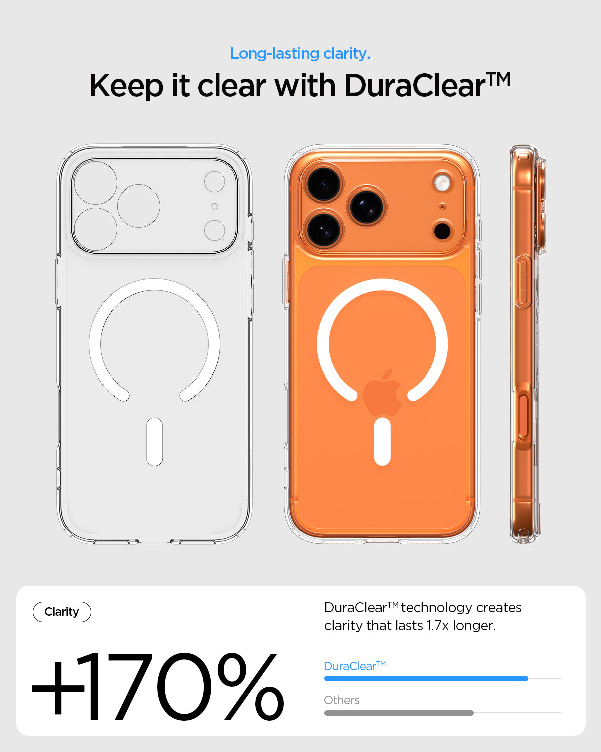 Dėklas Spigen Ultra Hybrid MagSafe, clear baltas – iPhone 18 Pro/17 Pro aprašymas - Prekės nuotrauka