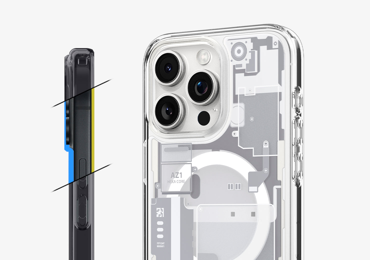 Spigen Ultra Hybrid Zero One (MagFit) dėklas skirtas Apple iPhone 15 Pro, spalva - Zero One aprašymas - Prekės nuotrauka