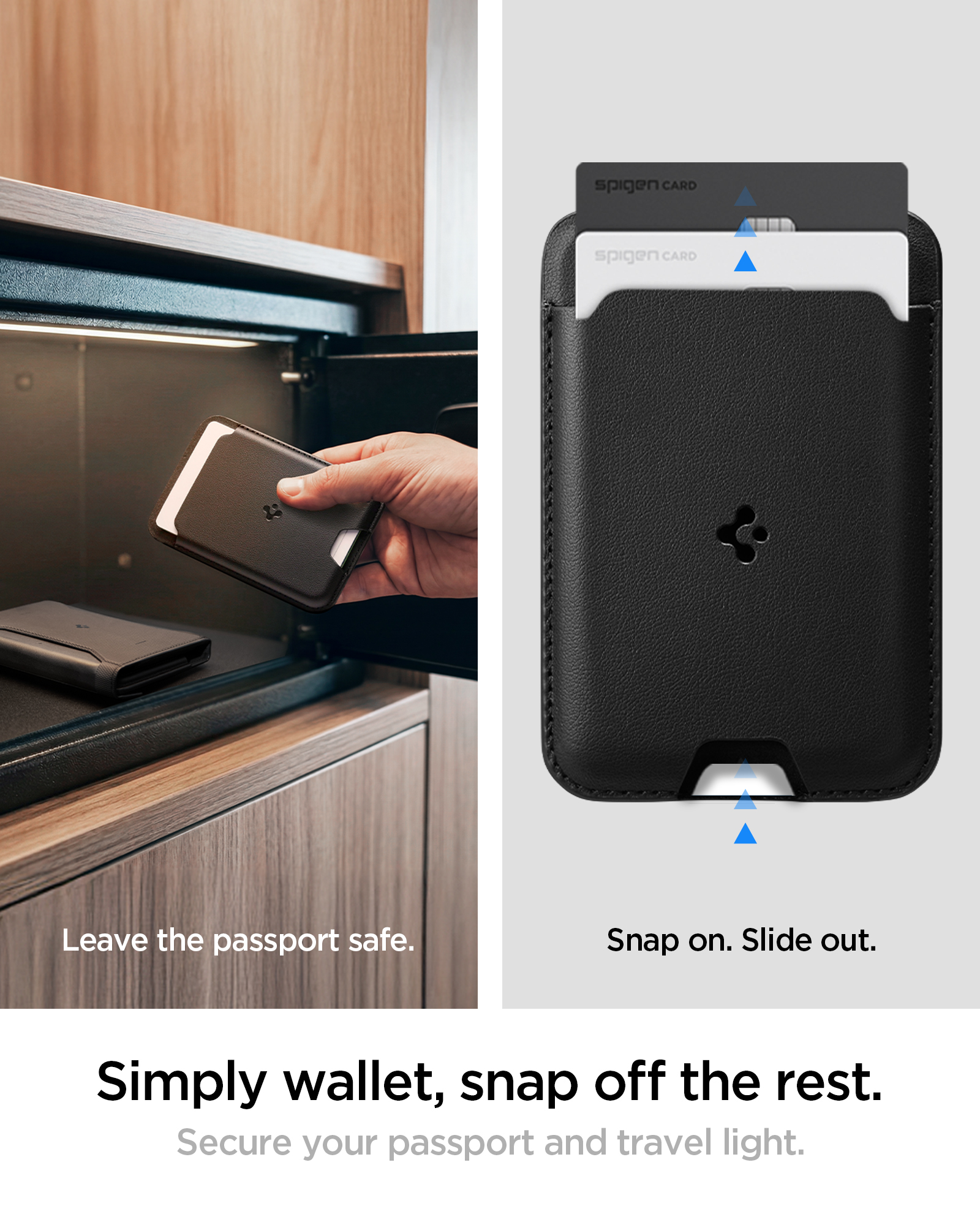 Spigen Universal Passport Holder with MagSafe Wallet, juodas aprašymas - Prekės nuotrauka