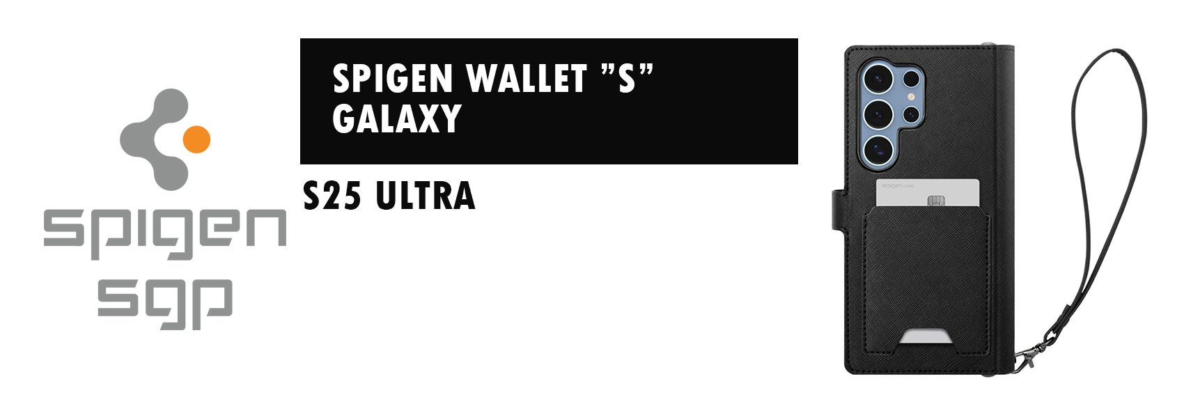 Spigen Wallet „S” Samsung Galaxy S25 Ultra dėklas telefonui juodos spalvos aprašymas - Prekės nuotrauka