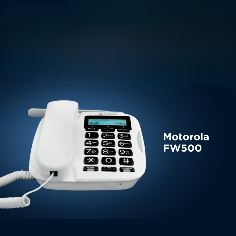 Stacionarus telefonas Motorola FW500L 4G baltas aprašymas - Prekės nuotrauka
