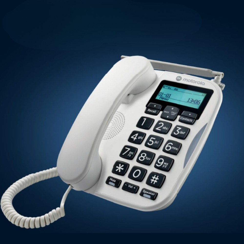 Stacionarus telefonas Motorola FW500L 4G baltas aprašymas - Prekės nuotrauka