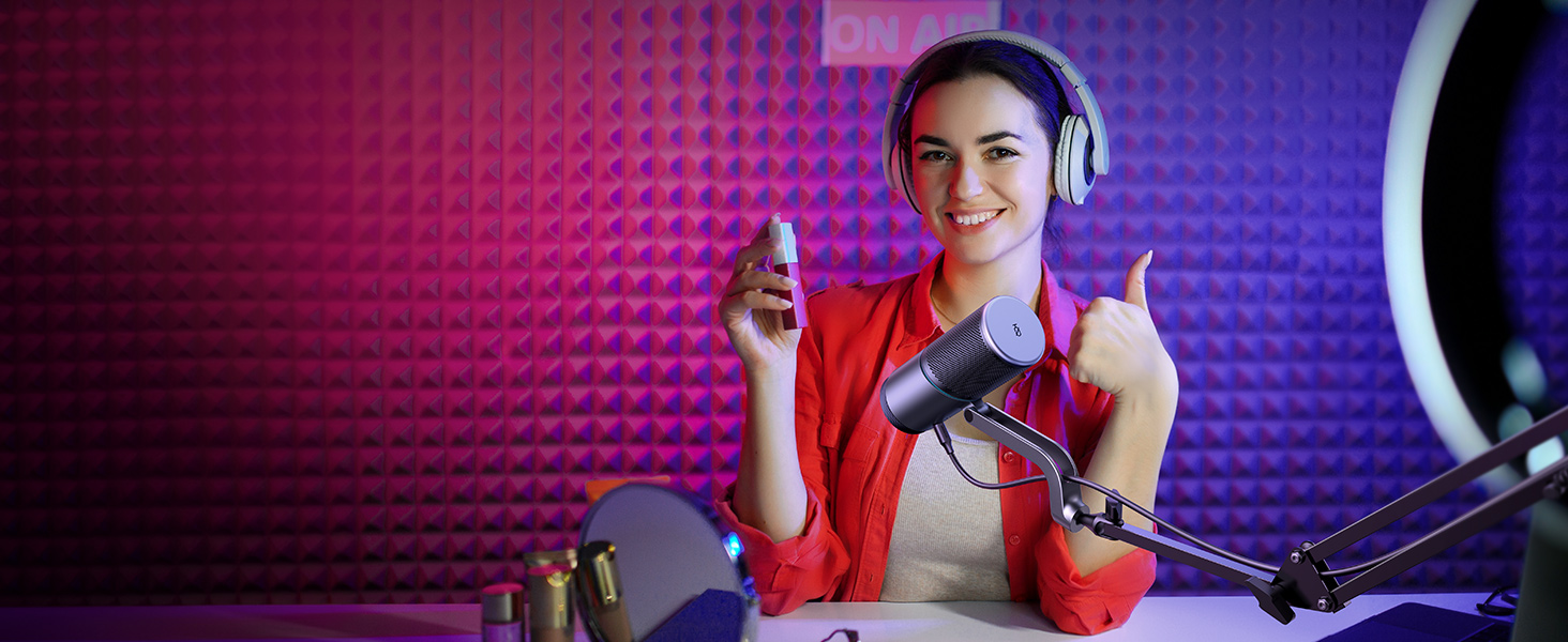 Ugreen Stalinis USB-C mikrofonas 24bit/96kHz su RGB apšvietimu aprašymas - Prekės nuotrauka