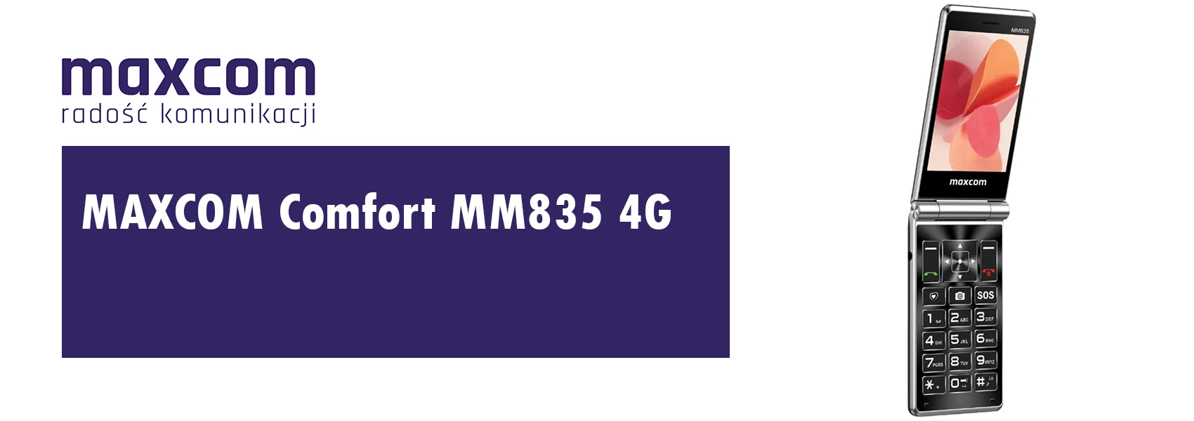 Telefonas Maxcom Comfort MM835 4G juodos spalvos aprašymas - Prekės nuotrauka Telefonas Maxcom Comfort MM835 4G juodos spalvos aprašymas - Prekės nuotrauka