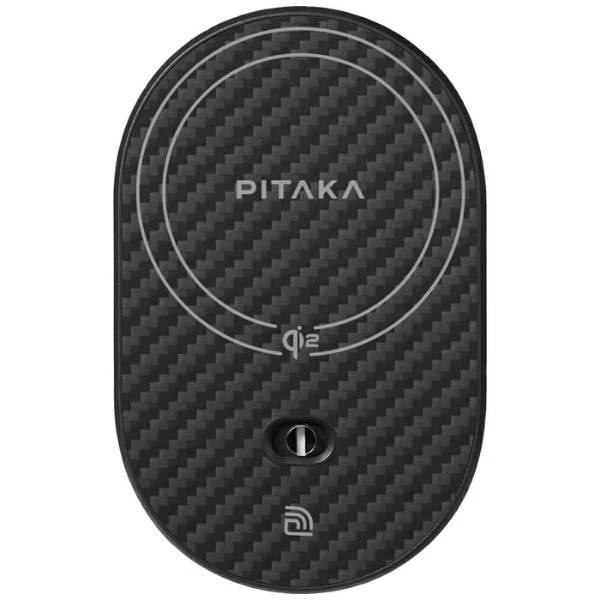 Telefono laikiklis su belaidžiu įkrovimu PITAKA MagEZ Pro 2 Qi2 15W NFC MagSafe juodas pilkas aprašymas - Prekės nuotrauka Telefono laikiklis su belaidžiu įkrovimu PITAKA MagEZ Pro 2 Qi2 15W NFC MagSafe juodas pilkas aprašymas - Prekės nuotrauka