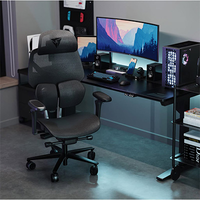 ThunderX3 FLEX Pro Gaming Chair, ergonomic – mesh, juodas aprašymas - Prekės nuotrauka