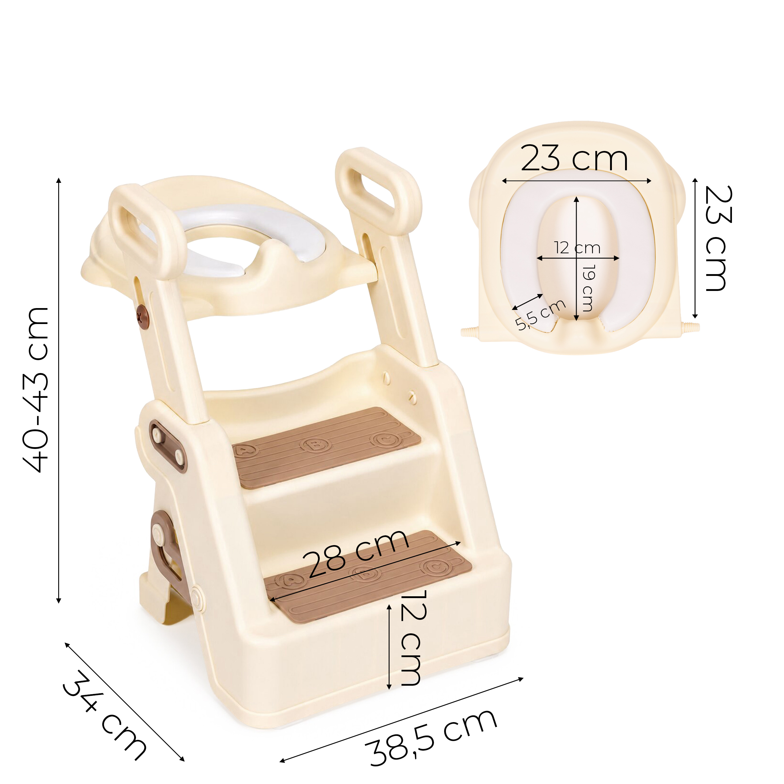 Toilet training seat for children with steps, ladder and handles ECOTOYS aprašymas - Prekės nuotrauka
