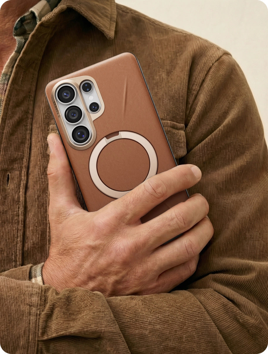 Dėklas Torras Ostand Q3 VegSkin, tamsiai violetinis – Samsung Galaxy S26 Ultra aprašymas - Prekės nuotrauka