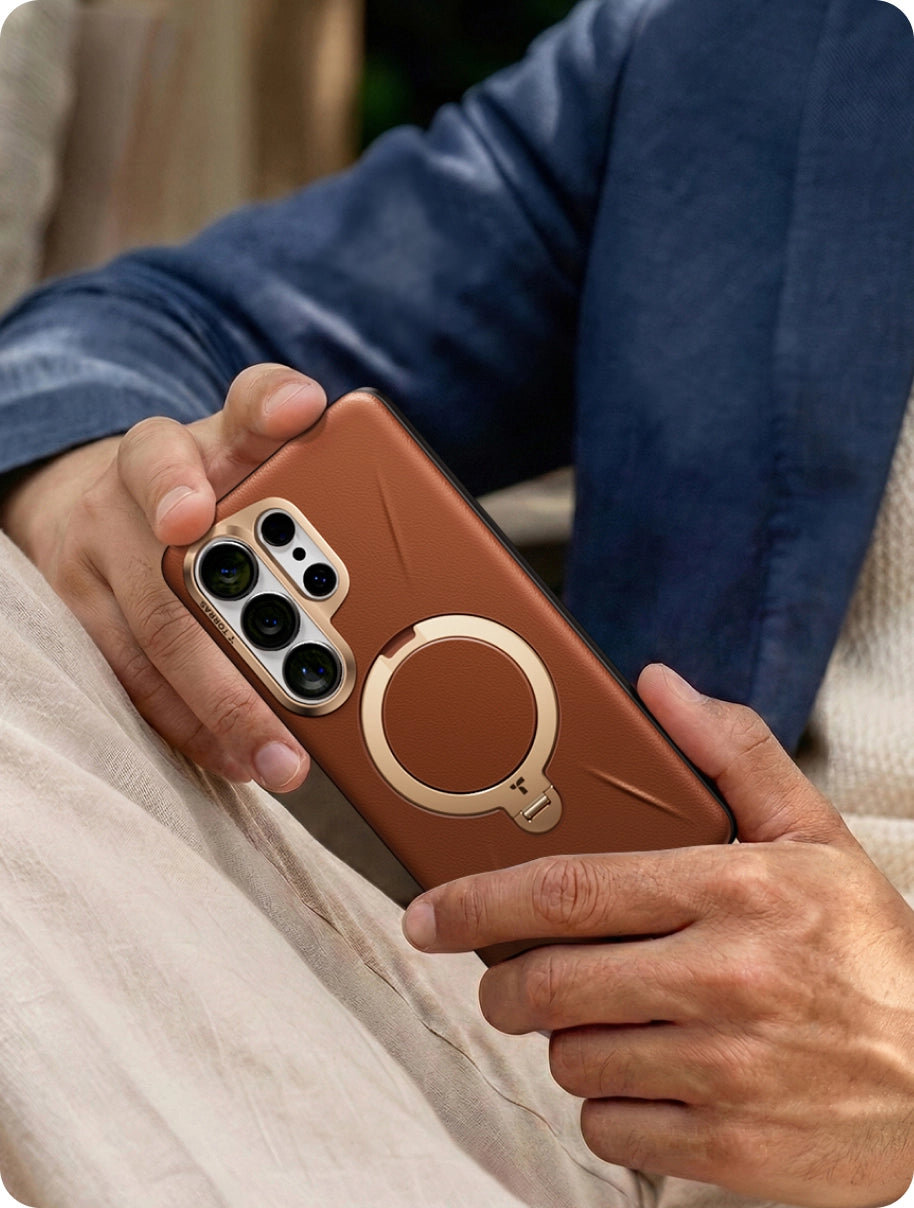 Dėklas Torras Ostand Q3 VegSkin, tamsiai violetinis – Samsung Galaxy S26 Ultra aprašymas - Prekės nuotrauka