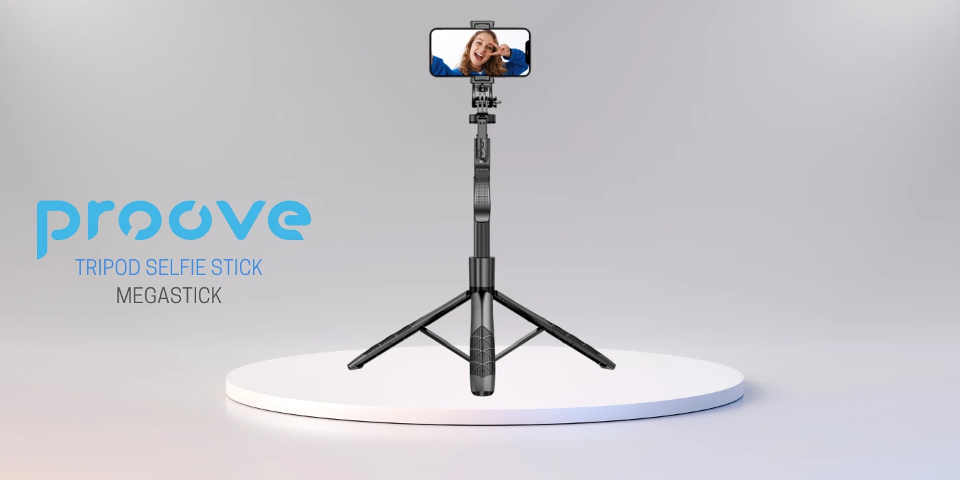Tripod Selfie Stick Proove MegaStick juodos spalvos aprašymas - Prekės nuotrauka Tripod Selfie Stick Proove MegaStick juodos spalvos aprašymas - Prekės nuotrauka