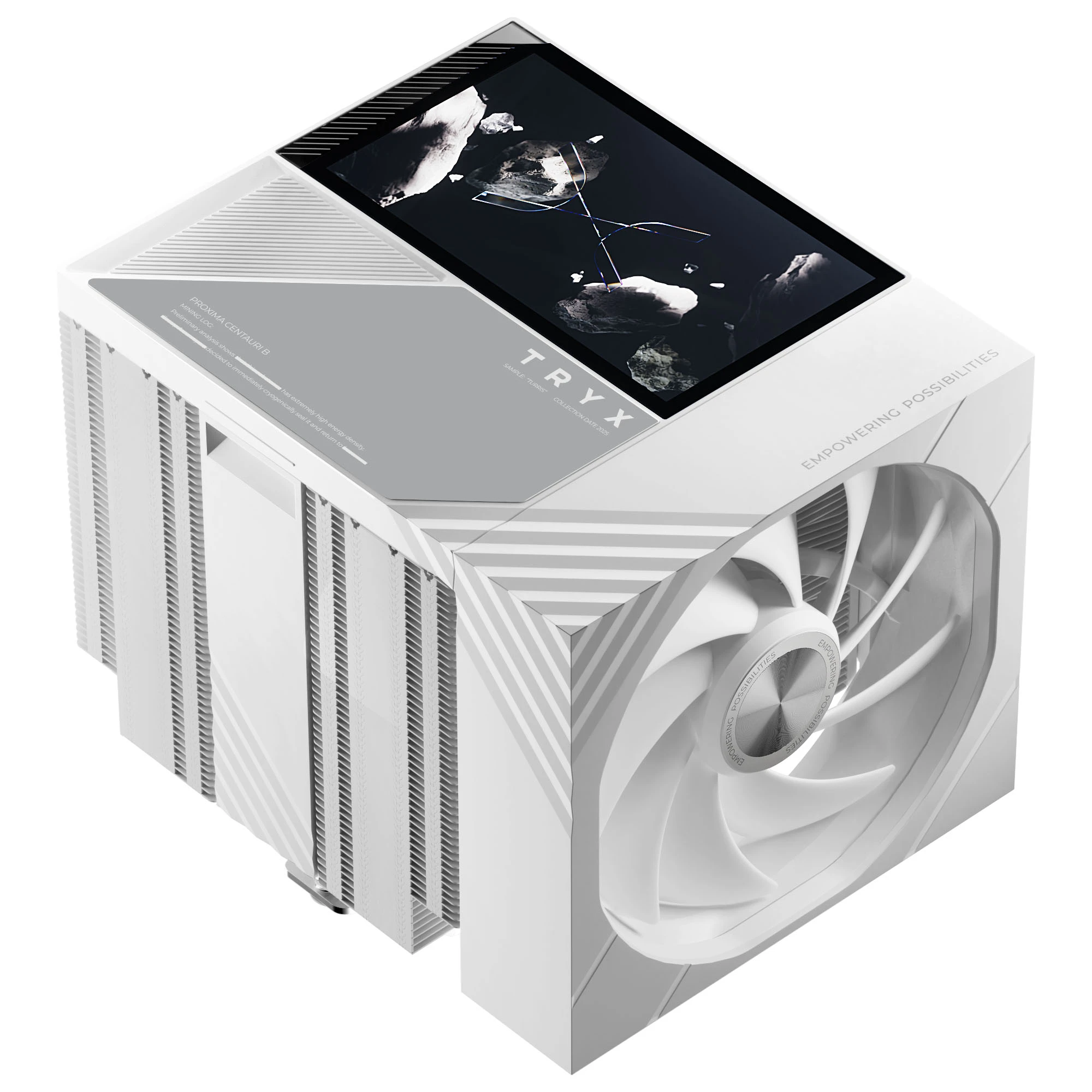 TRYX TURRIS T620 CPU Air Cooler, Dual-Tower, with 5-Inch Ekranas – 120mm, Baltas aprašymas - Prekės nuotrauka