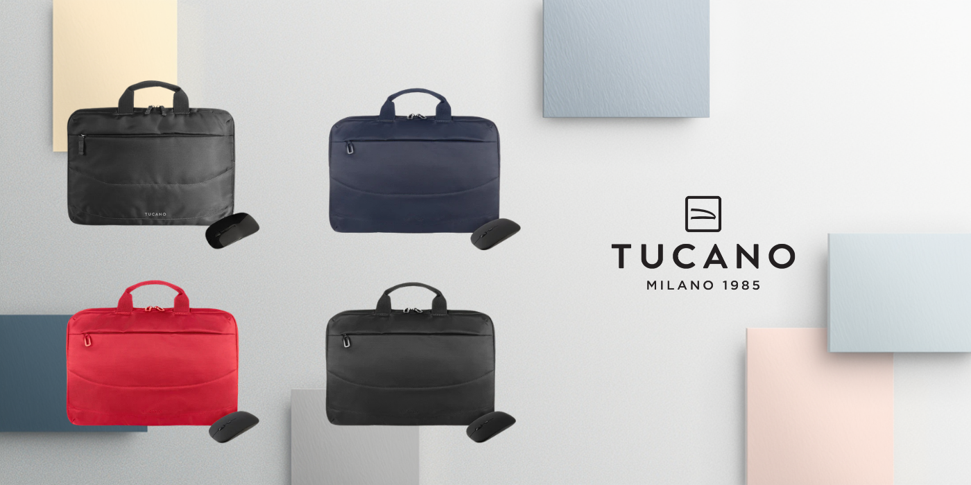 Tucano Borsa Idea rinkinys: 15.6″ krepšys kompiuteriui + pelė, juodos spalvos aprašymas - Prekės nuotrauka