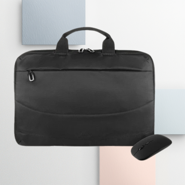 Tucano Borsa Idea rinkinys: 15.6″ krepšys kompiuteriui + pelė, juodos spalvos aprašymas - Prekės nuotrauka