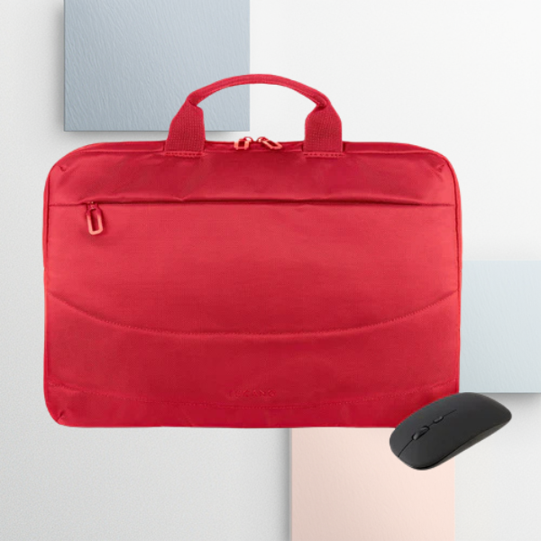 Tucano Borsa Idea set: 15.6″ krepšys kompiuteriui + pelė red aprašymas - Prekės nuotrauka