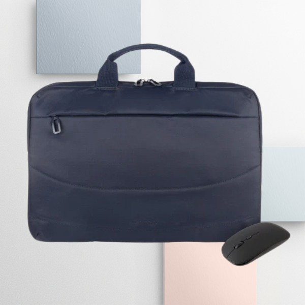 Tucano Borsa Idea set: 15.6″ krepšys kompiuteriui + pelė mėlynas aprašymas - Prekės nuotrauka