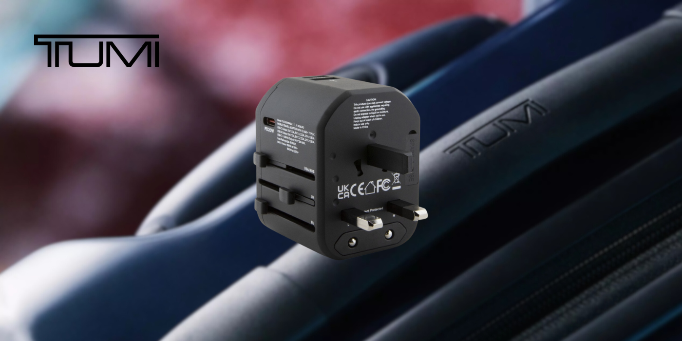 TUMI TUTA20WMSLK kelioninis adapteris 20W USB-C / 2xUSB-A juodas aprašymas - Prekės nuotrauka