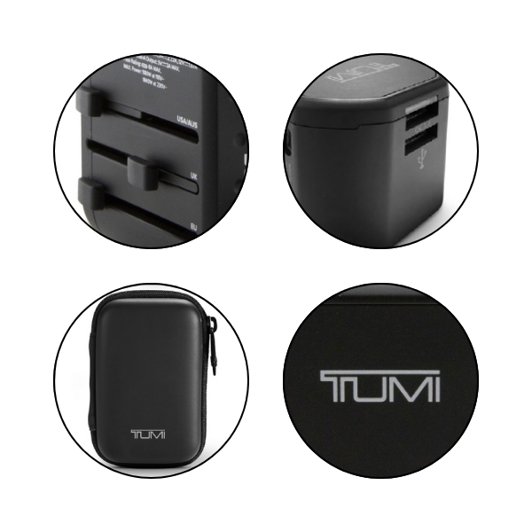 TUMI TUTA20WMSLK kelioninis adapteris 20W USB-C / 2xUSB-A juodas aprašymas - Prekės nuotrauka