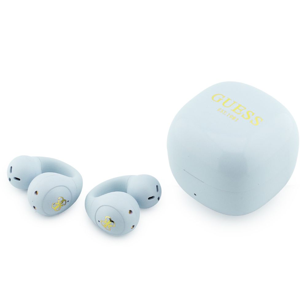 TWS ausinės Guess Script Metal Logo turkio spalvos aprašymas - Prekės nuotrauka