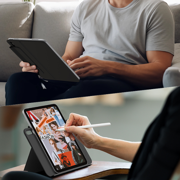 Typecase Folio Duo dėklas su klaviatūra, skirtas iPad Air 11″ M2 2024 / M3 2025 / M4 2026, juodos spalvos aprašymas - Prekės nuotrauka