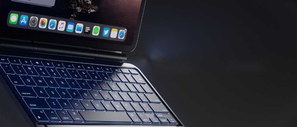 Typecase Studio dėklas su klaviatūra, skirtas iPad Air 11″ M2 2024 / M3 2025 / M4 2026, juodos spalvos aprašymas - Prekės nuotrauka