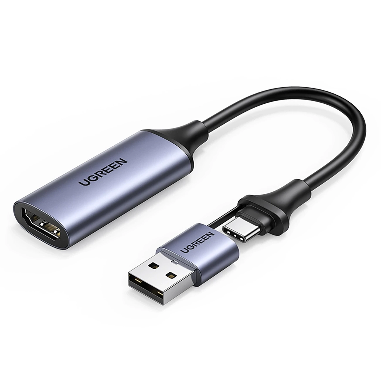 Ugreen CM489 40189 HDMI Adapteris (Female) - USB-A / USB-C (Male) - pilkos spalvos aprašymas - Prekės nuotrauka Ugreen CM489 40189 HDMI Adapteris (Female) - USB-A / USB-C (Male) - pilkos spalvos aprašymas - Prekės nuotrauka