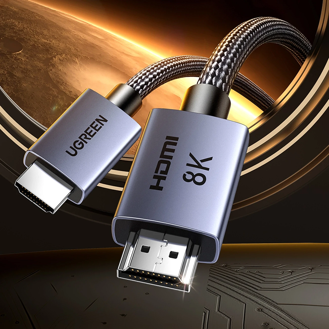 Kabelis Ugreen HD171 25910 su HDMI 2.1 8K sertifikuotas 2 m rutulinis aprašymas - Prekės nuotrauka