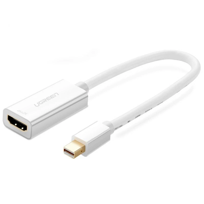 Ugreen MD112 10460 mini DisplayPort (vyriškas) / HDMI (moteriškas) FHD 1080p adapteris - baltas aprašymas - Prekės nuotrauka