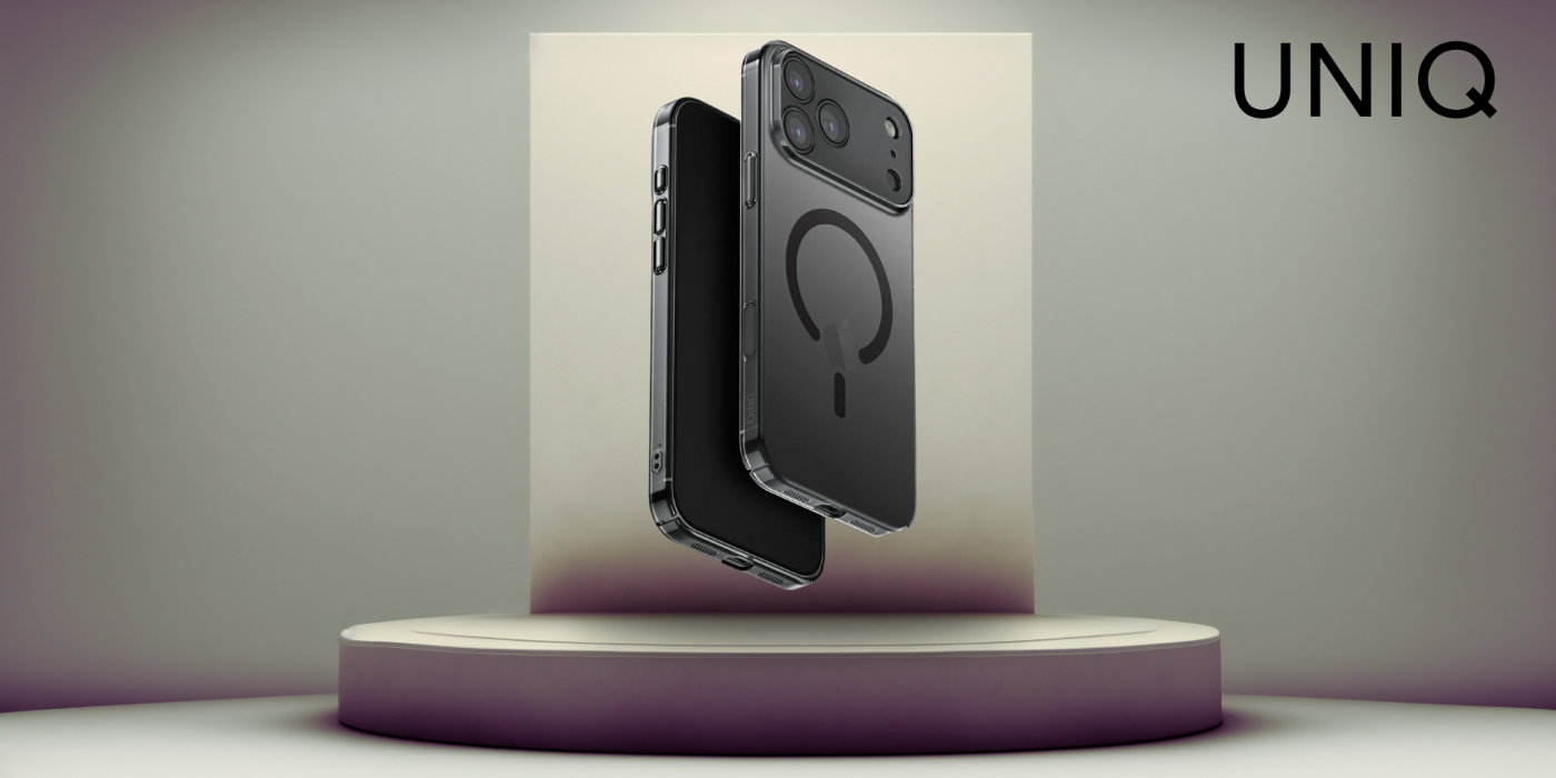 UNIQ Airsuit Dėklas iPhone 17 Pro Max Magclick įkrovimui, juodos spalvos aprašymas - Prekės nuotrauka