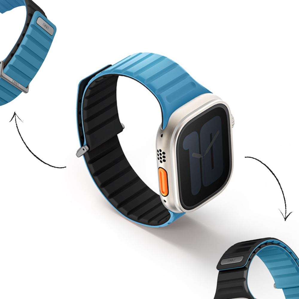 UNIQ apyrankė Revix Evo Watch Series 1/2/3/4/5/6/7/8/9/SE/SE2/SE3/Ultra1/2 42/44/45/49mm dvipusė aprašymas - Prekės nuotrauka