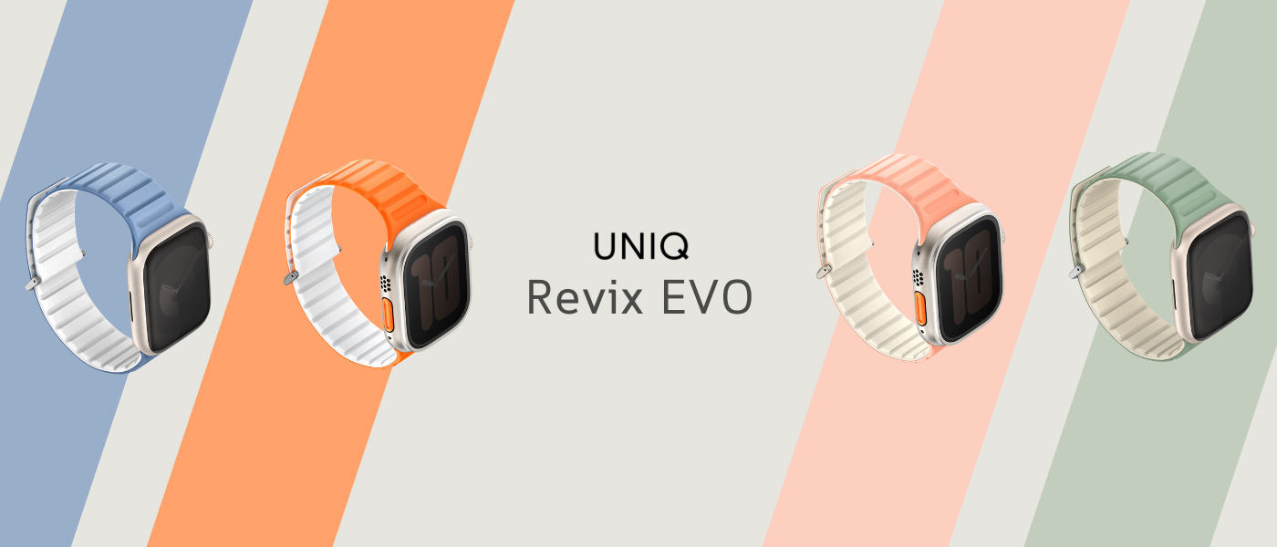 UNIQ apyrankė Revix Evo Watch Series 1/2/3/4/5/6/7/8/9/SE/SE2/SE3/Ultra1/2 42/44/45/49mm dvipusė aprašymas - Prekės nuotrauka