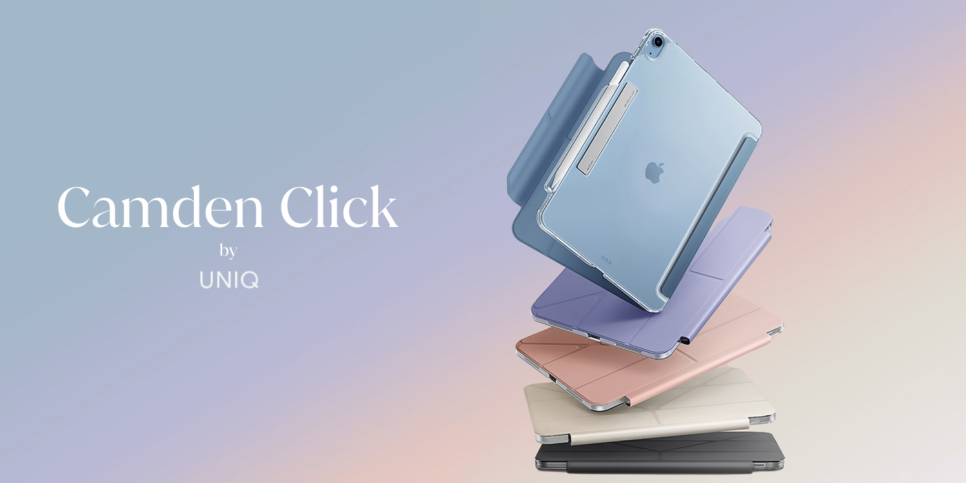 UNIQ Camden Click iPad Air 13″ (2024) dėklas smėlio spalvos/dramblio kaulo aprašymas - Prekės nuotrauka