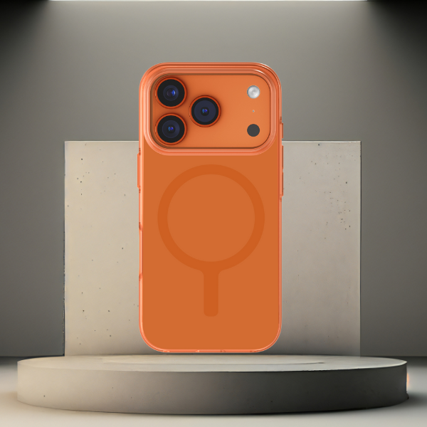 UNIQ Clario Dėklas iPhone 17 Pro Magclick Įkrovimas Oranžinis aprašymas - Prekės nuotrauka