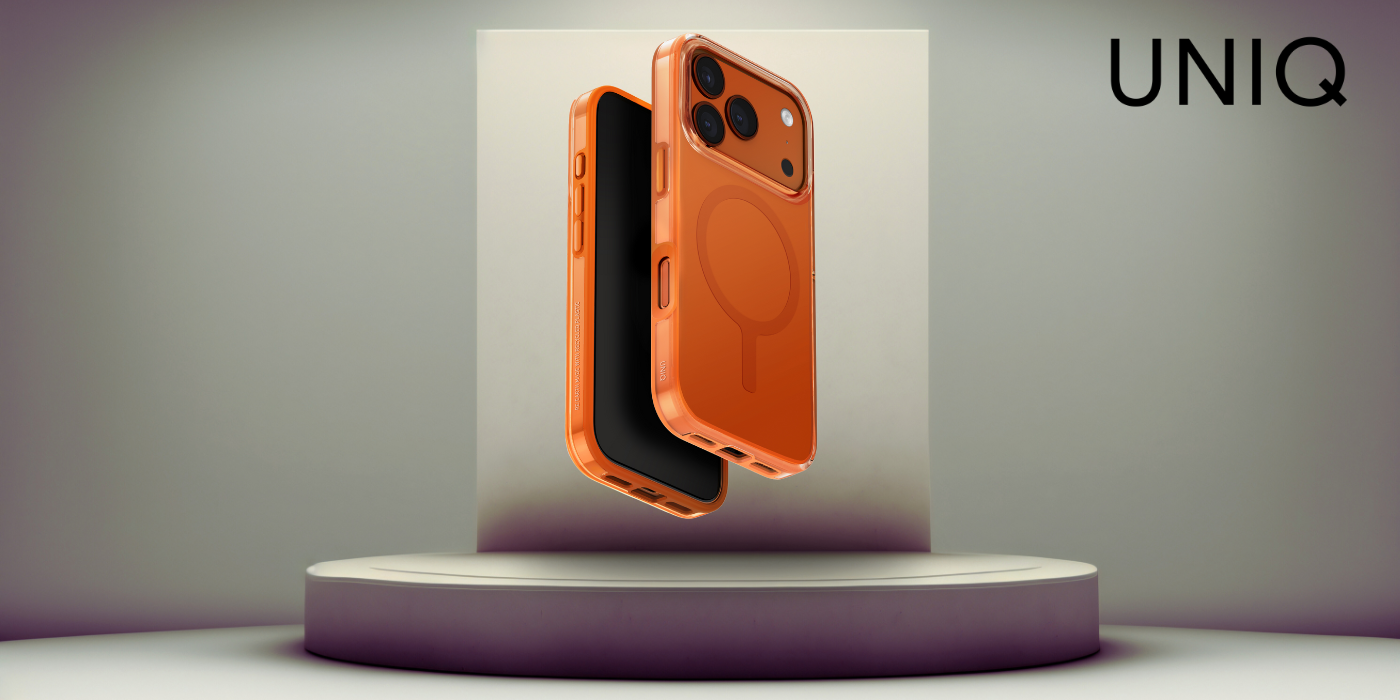 UNIQ Clario Dėklas iPhone 17 Pro Magclick Įkrovimas Oranžinis aprašymas - Prekės nuotrauka