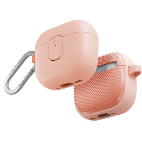 UNIQ Clyde dėklas, skirtas AirPods 4, su užraktu, rožinės spalvos aprašymas - Prekės nuotrauka