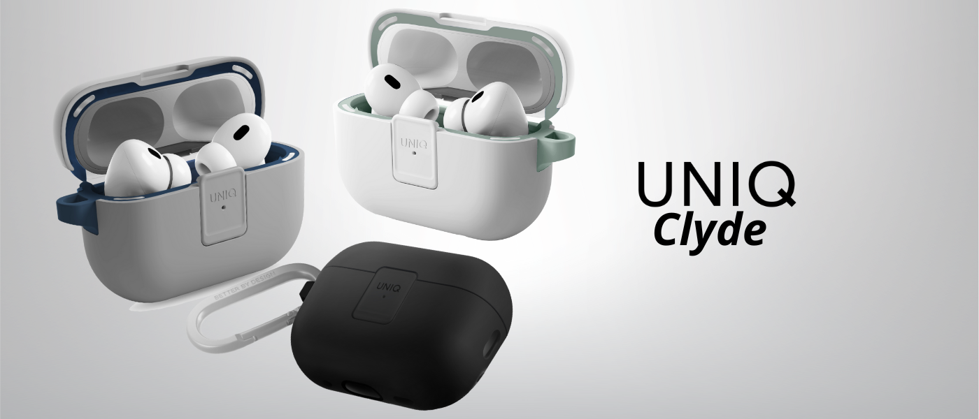 UNIQ Clyde Lock Dėklas AirPods Pro 2 (2022/2023) royal mėlynas-dark pilkos spalvos aprašymas - Prekės nuotrauka