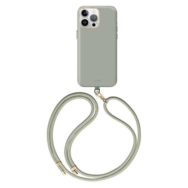 UNIQ Coehl Creme iPhone 15 Pro 6.1″ magnetinis įkrovimo dėklas, šalavijo spalvos (sage) aprašymas - Prekės nuotrauka
