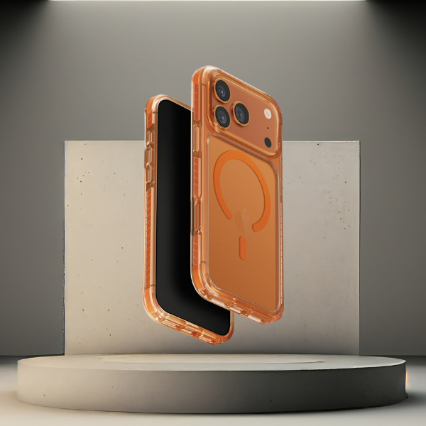 UNIQ Combat dėklas iPhone 17 Pro Max Magclick įkrovimas oranžinis aprašymas - Prekės nuotrauka