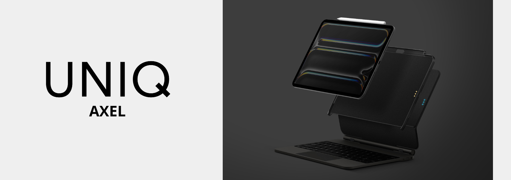 UNIQ Dėklas Axel iPad Air 11″ M2 / iPad Air 10.9″ (2022/2020) / iPad Pro 11″ (2022/2021) juodos spalvos ebony aprašymas - Prekės nuotrauka