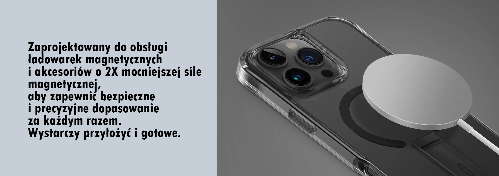 UNIQ dėklas Eleva su Vertica stovu iPhone 16 Pro 6.3″ juodos spalvos / carbon juodos spalvos aprašymas - Prekės nuotrauka