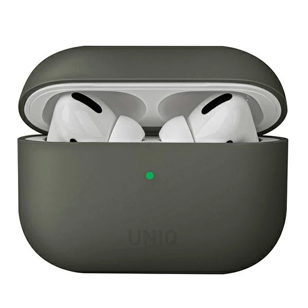 UNIQ dėklas Lino AirPods ProSilicone pilkos spalvos moss aprašymas - Prekės nuotrauka