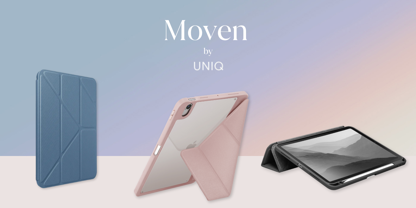 UNIQ Dėklas Moven iPad Air 13″ (2024/2025) mėlyna/akmens mėlyna aprašymas - Prekės nuotrauka