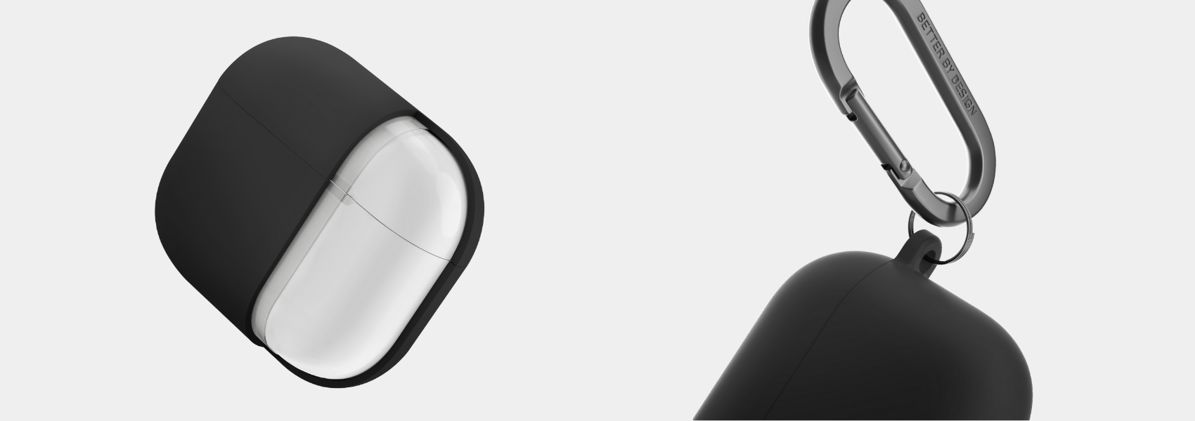 UNIQ dėklas Nexo AirPods 4 + ausų kabliukai silikoninis juodos spalvos aprašymas - Prekės nuotrauka