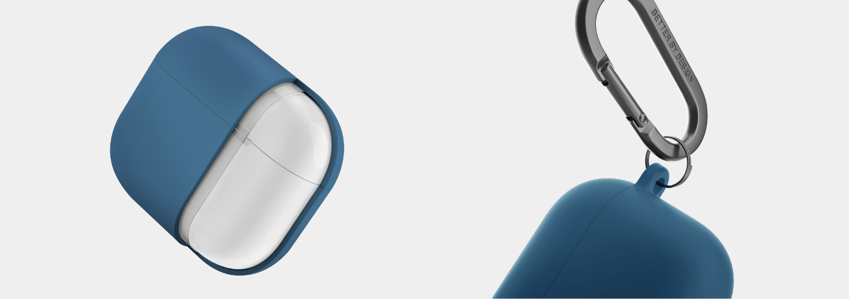 UNIQ dėklas Nexo AirPods 4 + ausų kabliukai silikoninis pacific mėlynas aprašymas - Prekės nuotrauka